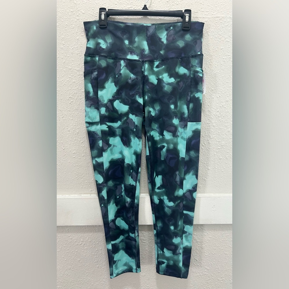 AL1VE Magnetics Sea Moss/Eclipse Blur 7/8 Leggings with Side Pockets NWT L